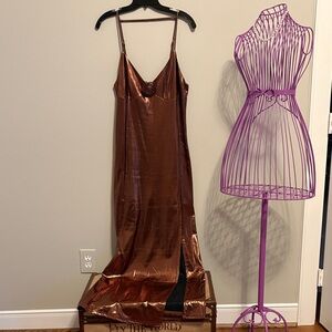 Elegant Copper Maxi Dress